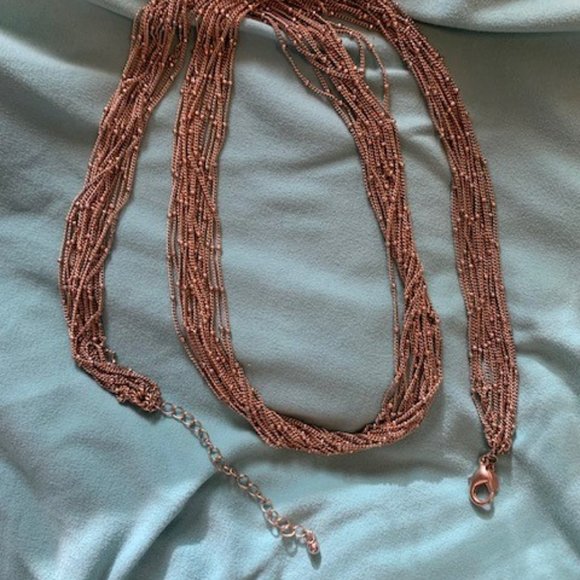 Premier Designs #20239 Matte Gold BREATHTAKING 15-Strand Necklace , 30" long NIB - Picture 8 of 10